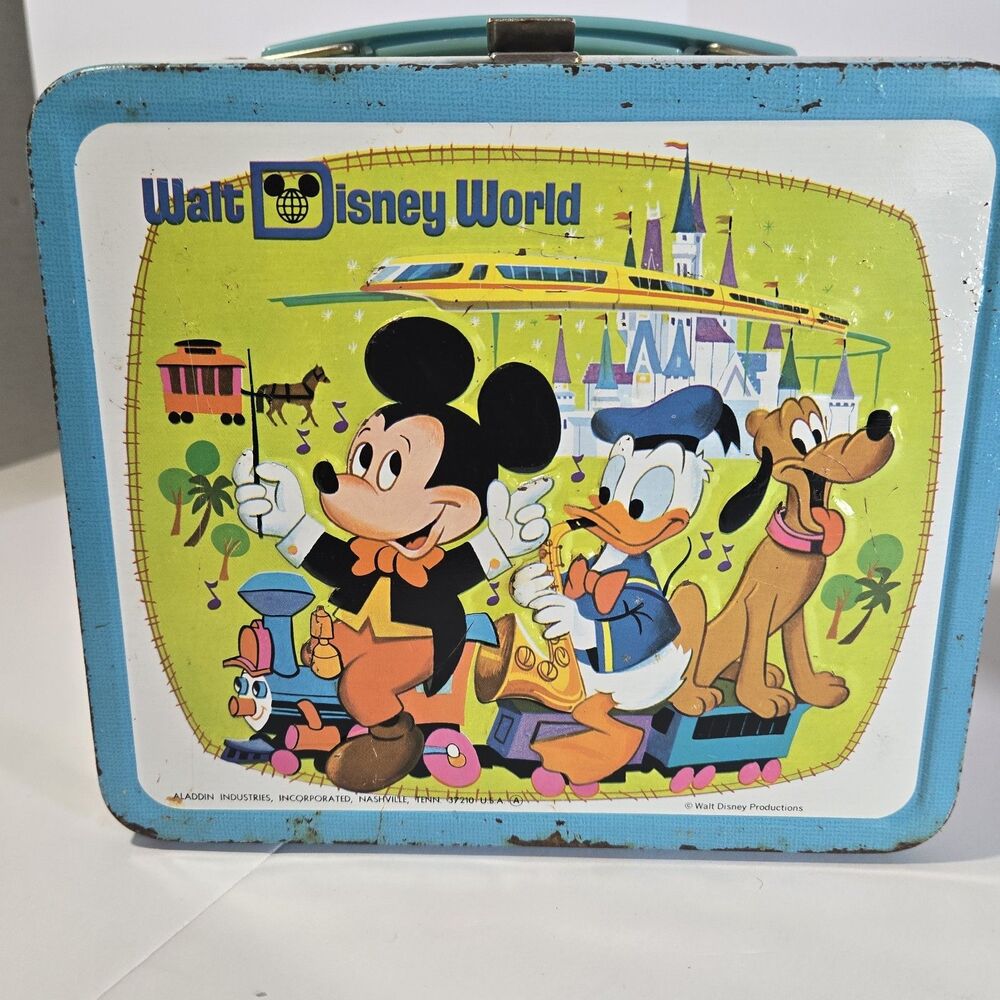 Vintage 1971 Walt Disney World Metal Lunchbox & Thermos Aladdin Country Bears​